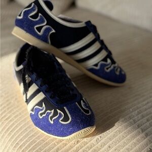 Purple and White Flame Sneakers